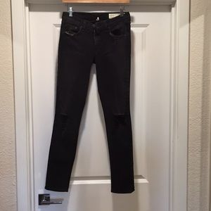 Black Distressed Rag & Bone Jeans